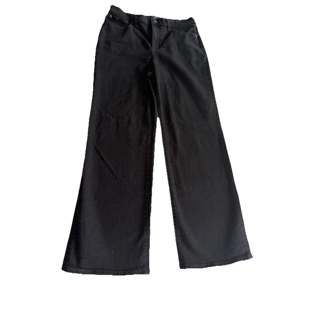 J Crew Full Length Wide Leg Jeans Sz 29X29 Black Women’s BU832